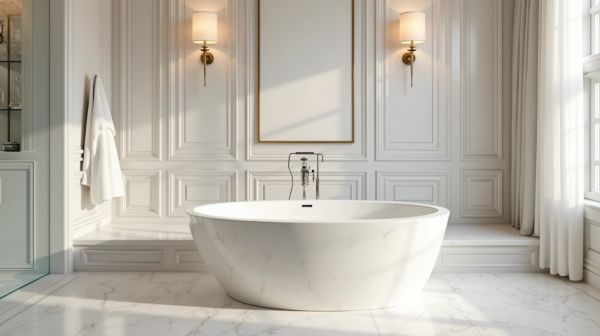 Votre salle de bain mérite une baignoire îlot design élégante